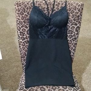 Black lace top cocktail dress